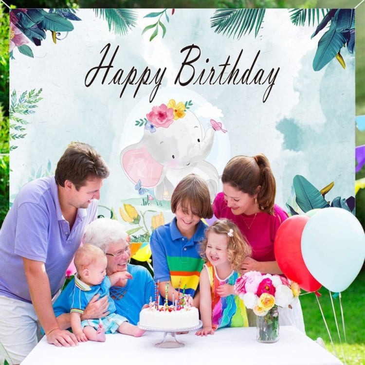 150x100cm Cartoon Cute Elephant Birthday Theme Party Decoration Photography Background Cloth by buy2fix