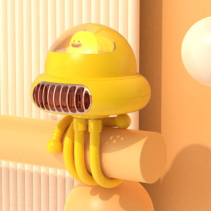 Shaking Head Stroller Fan Leafless Octopus Mute Portable Mini Fan Shaking Head Version (Yellow) by buy2fix