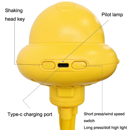 Shaking Head Stroller Fan Leafless Octopus Mute Portable Mini Fan Shaking Head Version (Yellow) by buy2fix