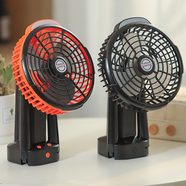 Outdoor Camping USB Charging Fan Tent Swing Head Fan With Tripod LED Light(Black) by buy2fix