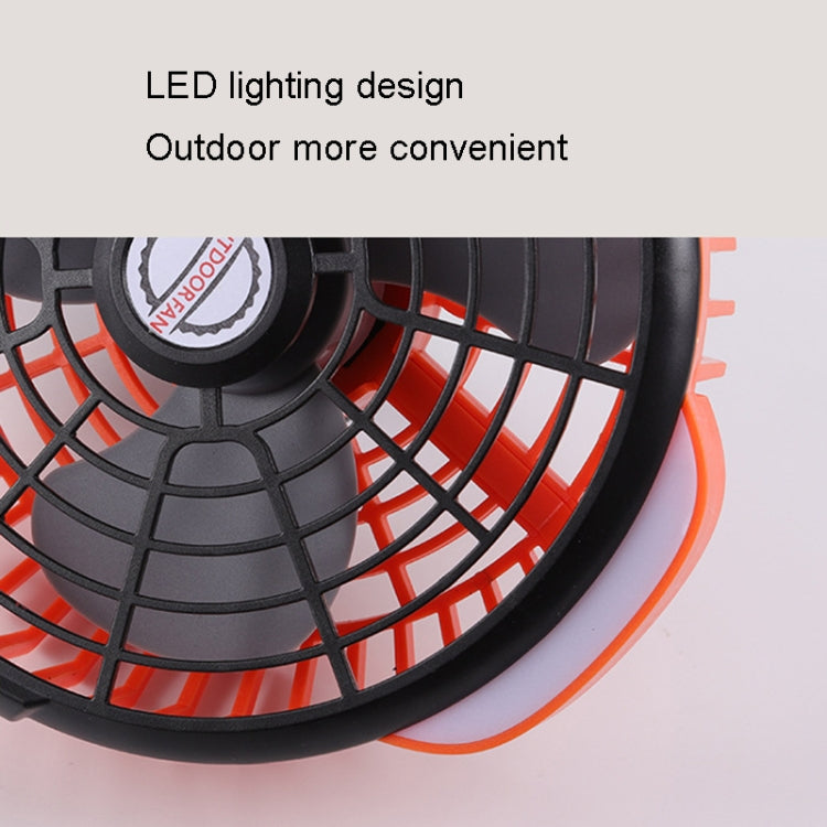 Outdoor Camping USB Charging Fan Tent Swing Head Fan With Tripod LED Light(Black) by buy2fix