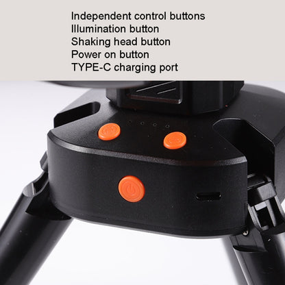 Outdoor Camping USB Charging Fan Tent Swing Head Fan With Tripod LED Light(Black Orange) by buy2fix