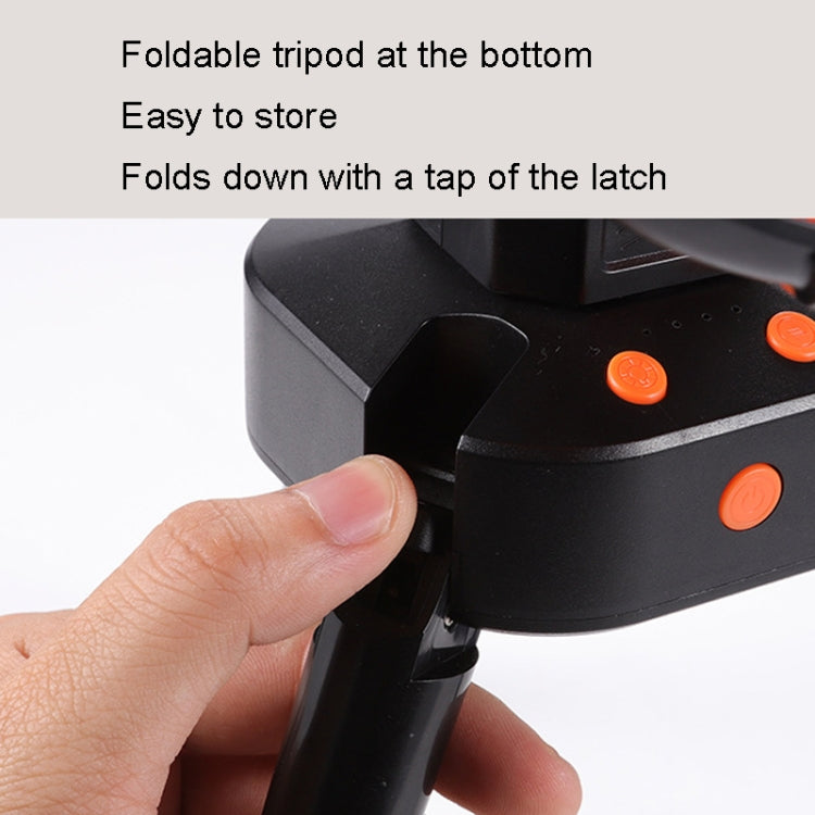 Outdoor Camping USB Charging Fan Tent Swing Head Fan With Tripod LED Light(Black Orange) by buy2fix