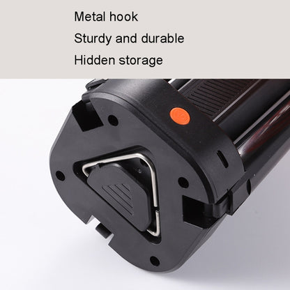 Outdoor Camping USB Charging Fan Tent Swing Head Fan With Tripod LED Light(Black Orange) by buy2fix