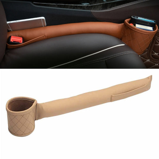 Sac de rangement de débris de bouchons anti-fuites d'écart de siège de voiture, couleur: conducteur principal beige