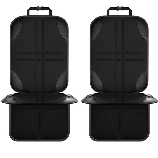 Protecteur de siège de voiture pour enfant, 2 pièces, matériau de Base antidérapant + tissu 600D imperméable (ligne noire)