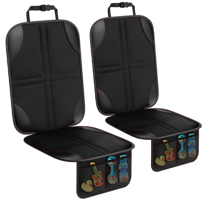 2pcs Child Car Seat Protector Non-Slip Base Material + Waterproof 600D Fabric(Black Line) by buy2fix