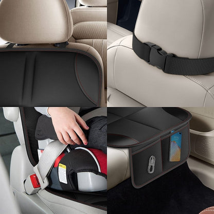 2pcs Child Car Seat Protector Non-Slip Base Material + Waterproof 600D Fabric(Red Line) by buy2fix