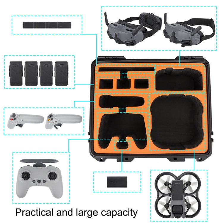 Sunnylife AQX-9 For DJI Avata Flying Glasses Waterproof Large Capacity Protective Carrying Case(Black) - Cases & Bags by Sunnylife | Online Shopping UK | buy2fix