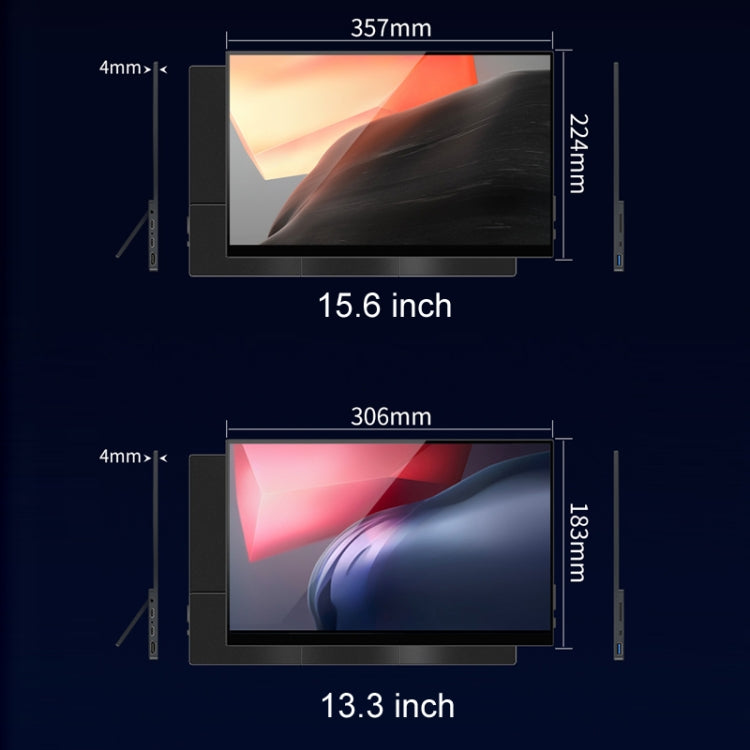 13.3 inch Ordinary Version 4K Portable External Extended Screen Display For Switch/PS5/Mobile Phone/Computer(US Plug) by buy2fix