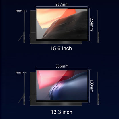 15.6 inch Touch Version 4K Portable External Extended Screen Display For Switch/PS5/Mobile Phone/Computer(US Plug) by buy2fix