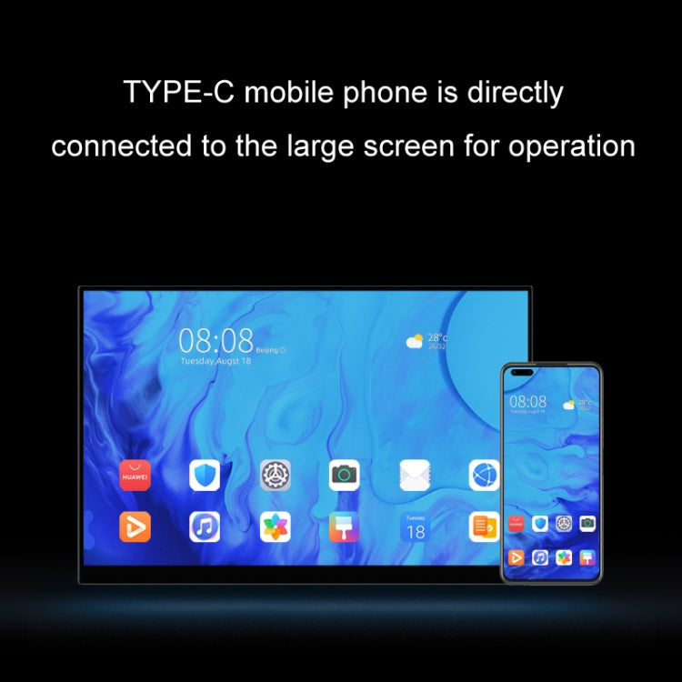 15.6 inch Touch Version 4K Portable External Extended Screen Display For Switch/PS5/Mobile Phone/Computer(US Plug) by buy2fix