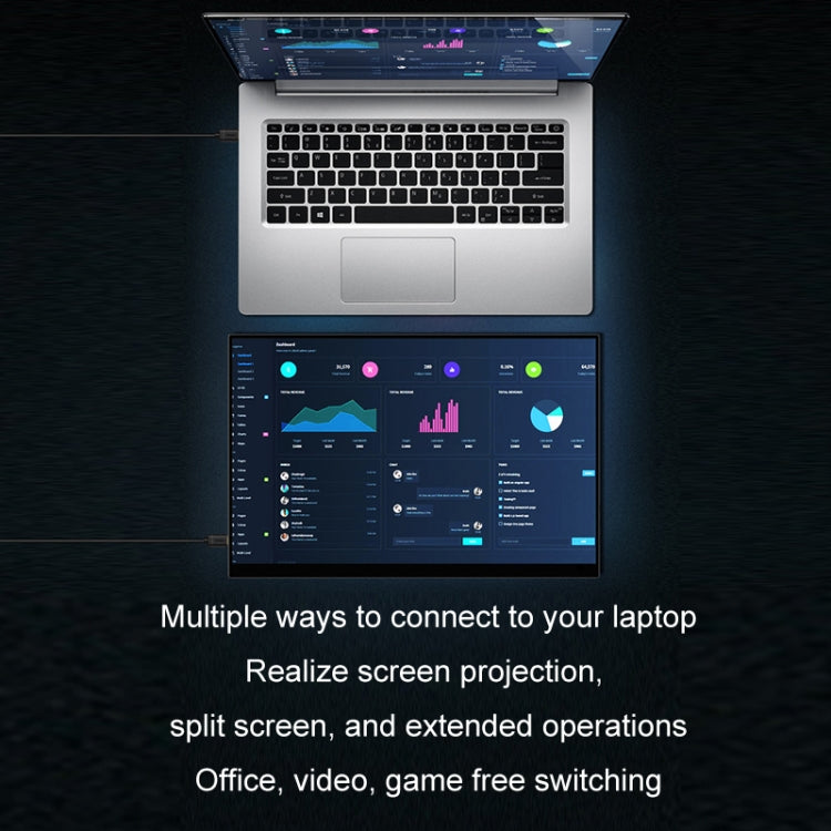 15.6 inch Touch Version 4K Portable External Extended Screen Display For Switch/PS5/Mobile Phone/Computer(US Plug) by buy2fix