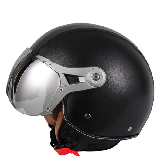GXT Electric Vehicle Half Cover Four Seasons Retro Helmet, Size: XL(Black)