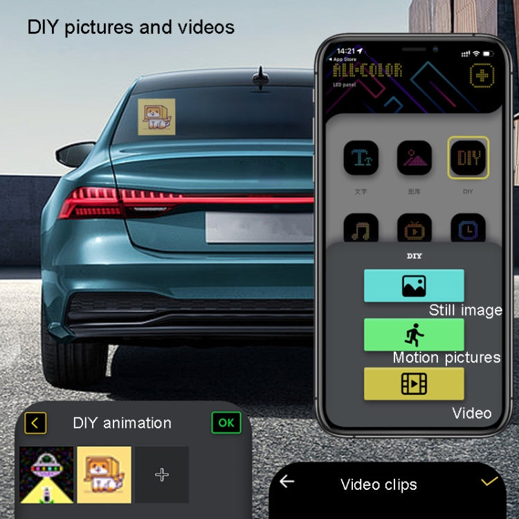 LED Dynamic Emoticon Car Bluetooth Display Screen 5V USB Interface - Car Monitor by buy2fix | Online Shopping UK | buy2fix