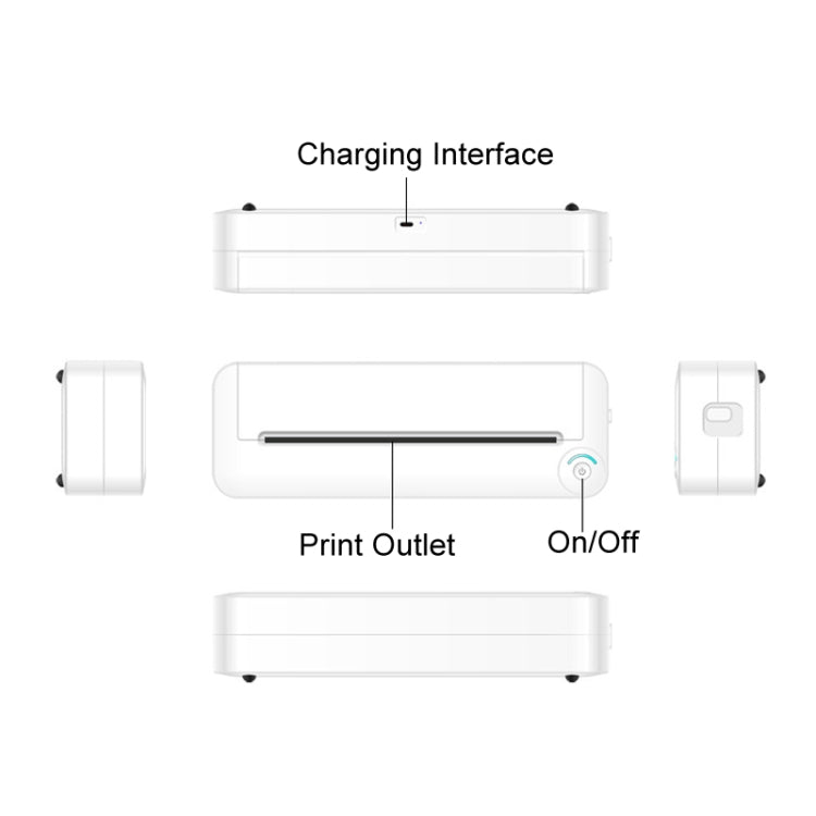 Bluetooth Connection Inkless A4 Printer Portable Mini Student Office Home Photo Printer, Model: X8 - Photo Printers by Huawei | Online Shopping UK | buy2fix