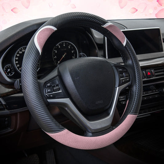 38cm Cute Rabbit Women Cartoon Car Steering Wheel Cover, Color: Round Black Pink - Steering Wheel Accessories by buy2fix | Online Shopping UK | buy2fix