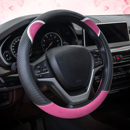 38cm Cute Rabbit Women Cartoon Car Steering Wheel Cover, Color: Round Black Rose Red - Steering Wheel Accessories by buy2fix | Online Shopping UK | buy2fix