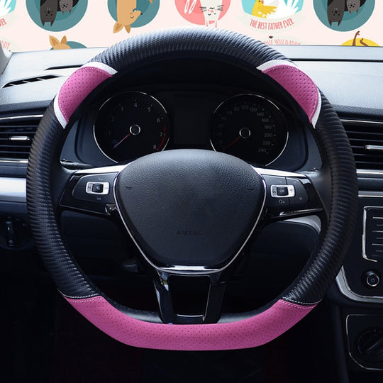 Couvre-volant de voiture de dessin animé de femmes de lapin mignon de 38 cm, couleur: type D noir rose rouge