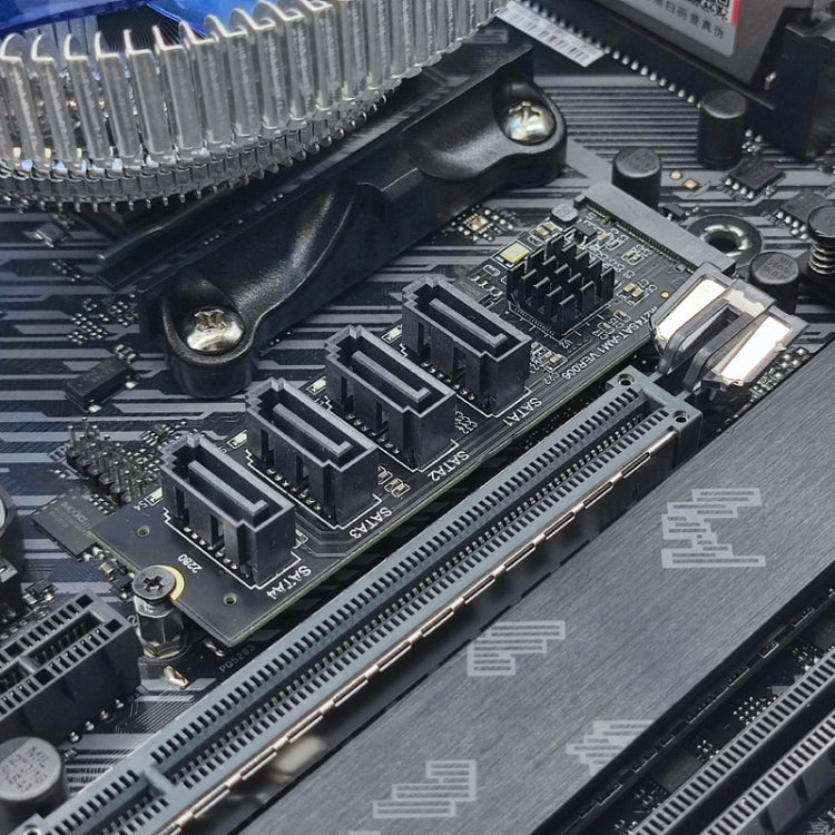 JMB582 M2 KEY-M NVME PCI-E To SATA3.0 Hard Disk Transfer Card(M2T4SAT-A01) by buy2fix