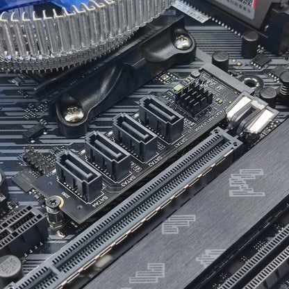 JMB582 M2 KEY-M NVME PCI-E To SATA3.0 Hard Disk Transfer Card(M2T4SAT-A01) by buy2fix