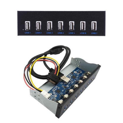 7 Port USB2.0 Optical Drive Bit Front Panel, Style: Side Plug by buy2fix