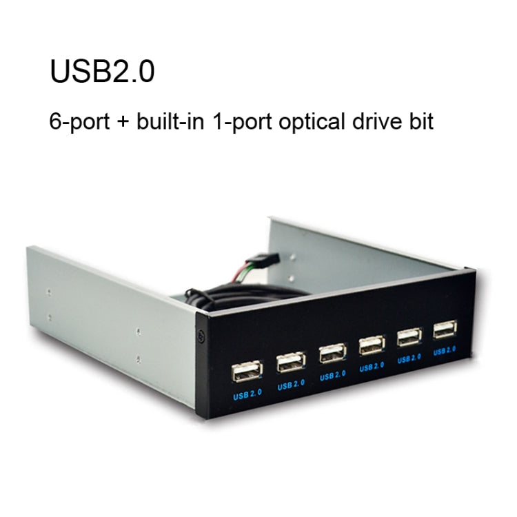 7 Port USB2.0 Optical Drive Bit Front Panel, Style: Flat Mouth by buy2fix