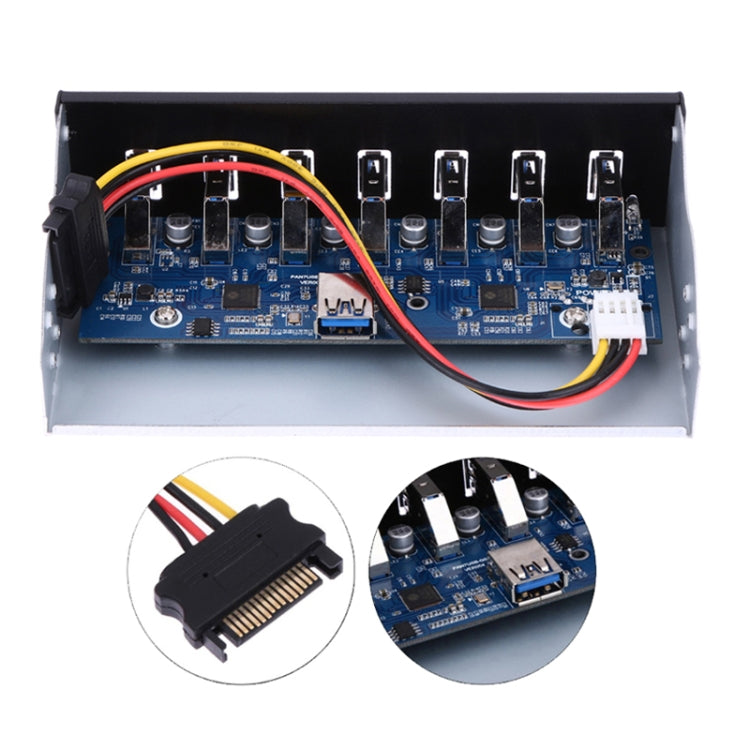 7 Port USB2.0 Optical Drive Bit Front Panel, Style: Flat Mouth by buy2fix