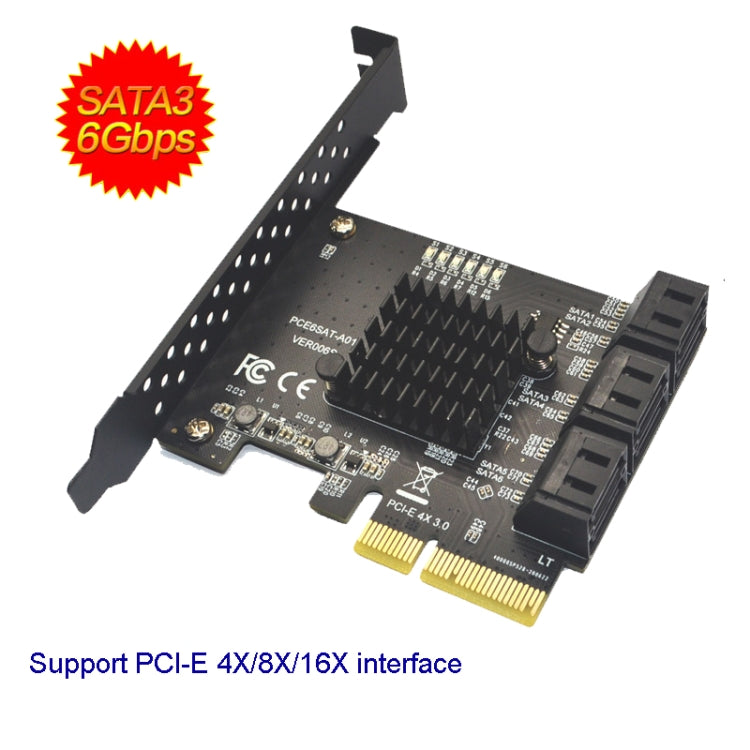 PCIE 1X To 8 Port SATA 3.0 Adapter Expansion Card ASMedia ASM1166 Converter by buy2fix