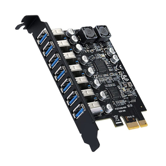 Carte d'extension PCE7USB-R05 PCI-E vers USB 3.2 GEN1, 7 ports, 19 broches, Super vitesse 5Gbps