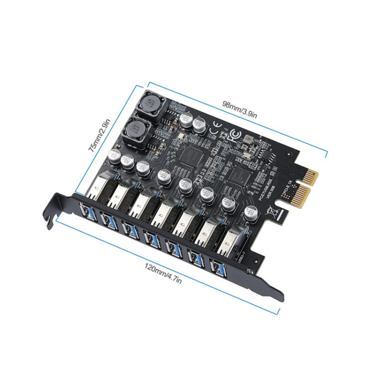PCE7USB-R05  PCI-E To USB 3.2 GEN1 7-Port 19PIN Expansion Card Super Speed 5Gbps - Add-on Cards by buy2fix | Online Shopping UK | buy2fix