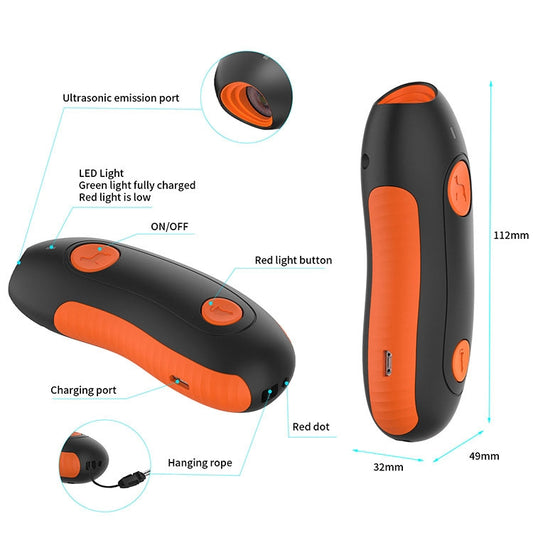 Ultrasonic Pet Trainer Handheld Sonic Dog Repeller Portable Electronic Dog Trainer(Orange) - Training Aids by buy2fix | Online Shopping UK | buy2fix