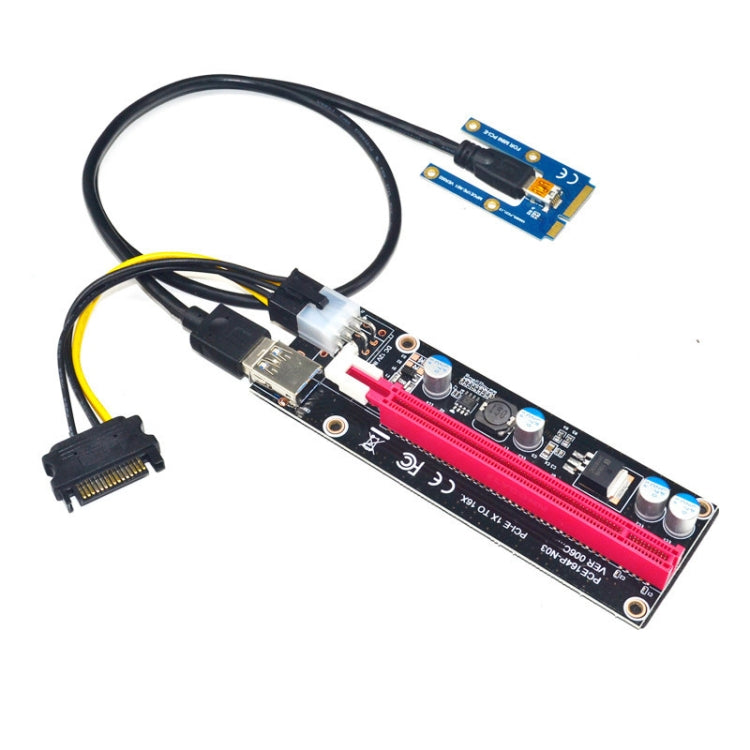 PCE164P-N03 VER006C Mini PCI-E 1X To 16X Riser For Laptop External Image Card, Spec: Blackboard 6pin by buy2fix