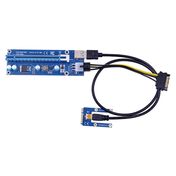 PCE164P-N03 VER006C Mini PCI-E 1X To 16X Riser For Laptop External Image Card, Spec: Blackboard 6pin by buy2fix