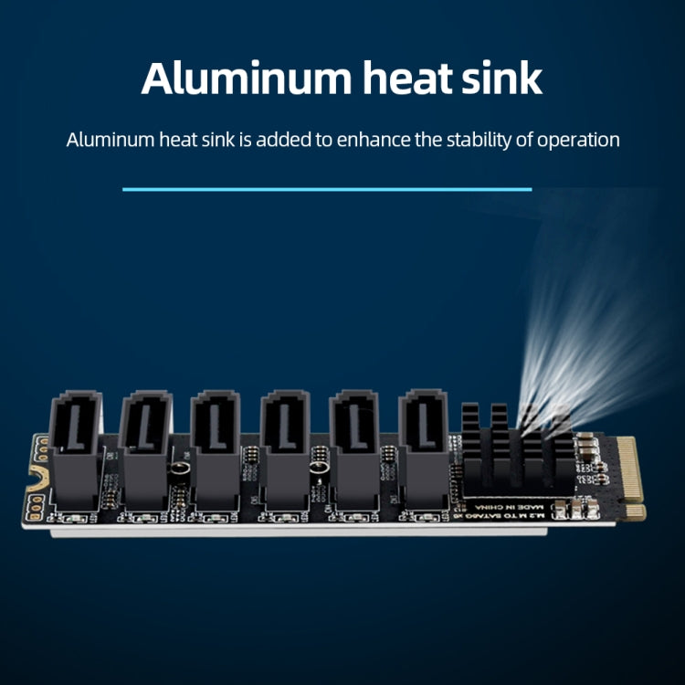M2 M-EKY PCIE3.0 To SATA6G Transfer Expansion Card 6 Port Hard Disk Expansion Adapter Card(PH516) by buy2fix