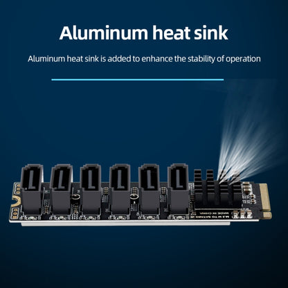M2 M-EKY PCIE3.0 To SATA6G Transfer Expansion Card 6 Port Hard Disk Expansion Adapter Card(PH516) by buy2fix