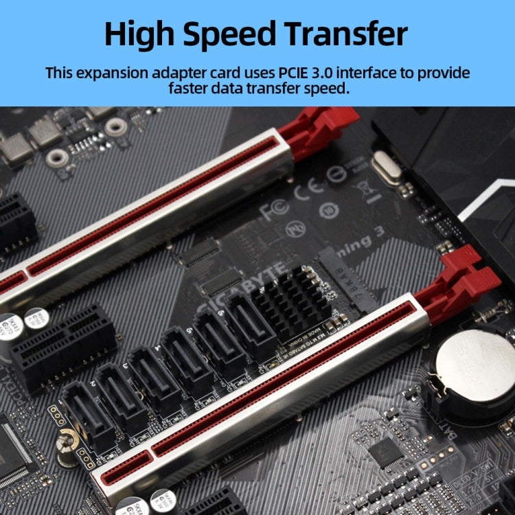 M2 M-EKY PCIE3.0 To SATA6G Transfer Expansion Card 6 Port Hard Disk Expansion Adapter Card(PH516) by buy2fix