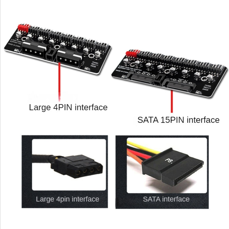 PWM Fan Hub Computer CPU Fan Extender(Big 4Pin Interface) by buy2fix