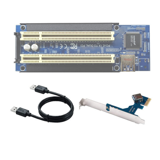Adaptateur d'extension de carte PCI-E 1X à double PCI Riser, ajout d'une carte d'extension pour ordinateur PC