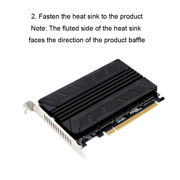 NVMe M.2 MKEY SSD RAID Array Motherboard PCIE Split Card Heatsink by buy2fix