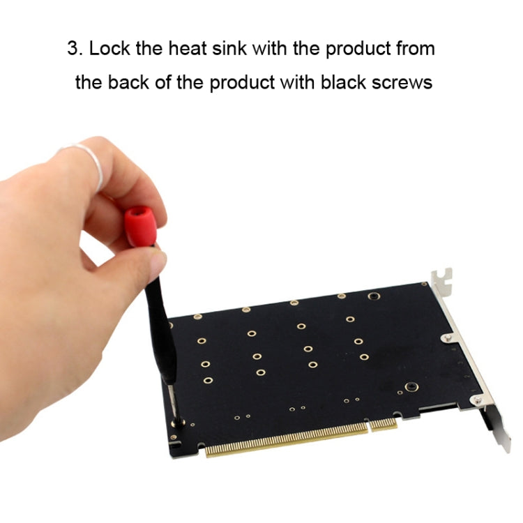 NVMe M.2 MKEY SSD RAID Array Motherboard PCIE Split Card Heatsink by buy2fix