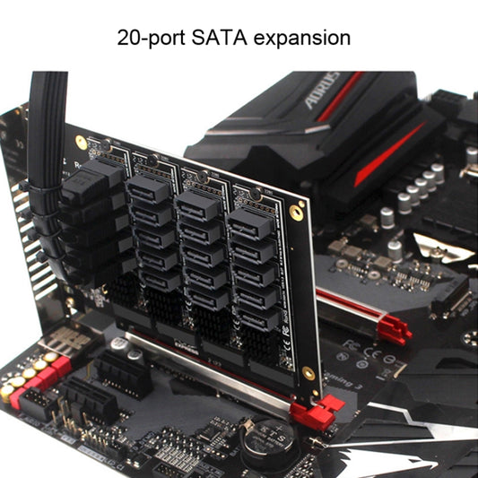 PCIEX16 NVME M.2 RAID Array Expansion SATA 20 Port Transfer Card - Card Adapter by buy2fix | Online Shopping UK | buy2fix