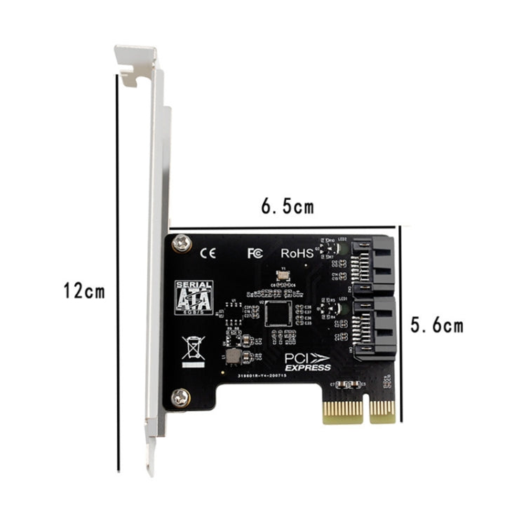 PCIE 2 Port SATA 3.0 Expansion Card 6Gbps Computer Desktop Chassis Conversion Card by buy2fix
