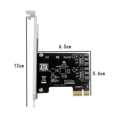 PCIE 2 Port SATA 3.0 Expansion Card 6Gbps Computer Desktop Chassis Conversion Card by buy2fix