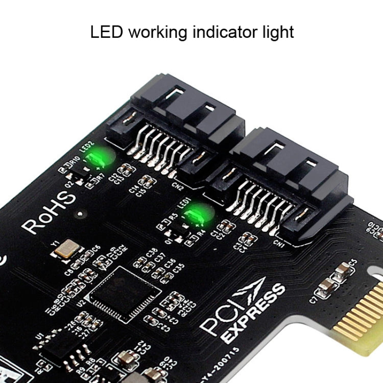 PCIE 2 Port SATA 3.0 Expansion Card 6Gbps Computer Desktop Chassis Conversion Card by buy2fix