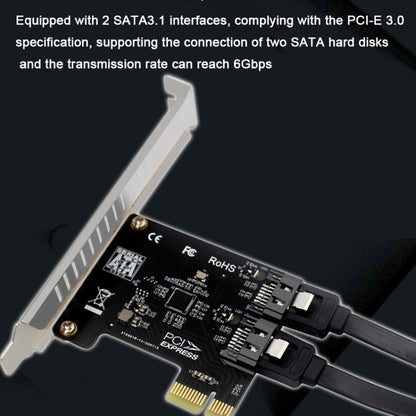 PCIE 2 Port SATA 3.0 Expansion Card 6Gbps Computer Desktop Chassis Conversion Card by buy2fix