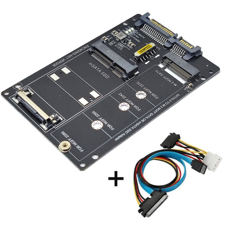 SATA 22PIN To MSATA Or M.2 NGFF SATA Card 2 In 1 SSD Converter Card With SATA 22pin Cable by buy2fix