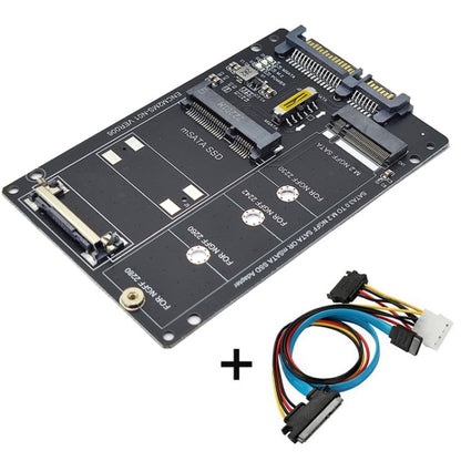 SATA 22PIN To MSATA Or M.2 NGFF SATA Card 2 In 1 SSD Converter Card With SATA 22pin Cable by buy2fix
