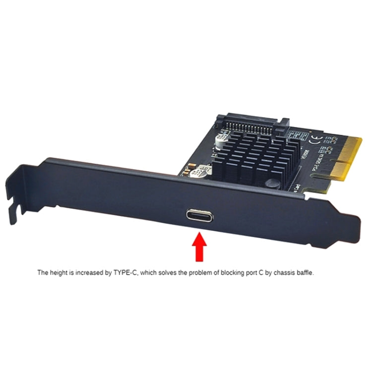 PCI-E 4X To USB3.2 Gen2x2 Type-C 20Gbps SATA Expansion Card Asmedia ASM3242 Chip by buy2fix