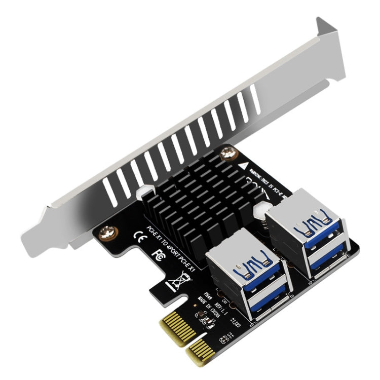 PCIE To PCI-E4 Port USB3.0 Expansion Card Graphics Card Extension(Full High Baffle) by buy2fix